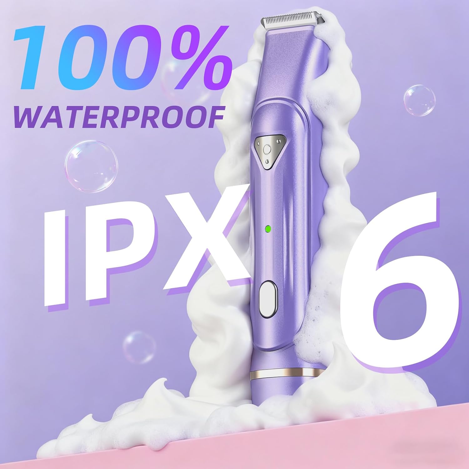 Dermave Bikini Shaver - Electric Bikini Trimmer for Women, Waterproof Dual Head Shaver Women (Purple) - Image 4