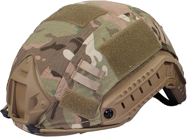 Deror Helmet Cover Only 1pc 2 Colors Game Hunting Paintball Combat Camouflage Helmet Cover for Fast Helmet(a)