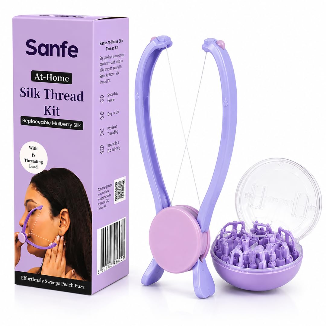 Sanfe Facial Hair Removal Tool for Women | Threading Tool for Upper Lip, Cheeks & Chin | Easy Scissor-Style Hair Remover-image-40
