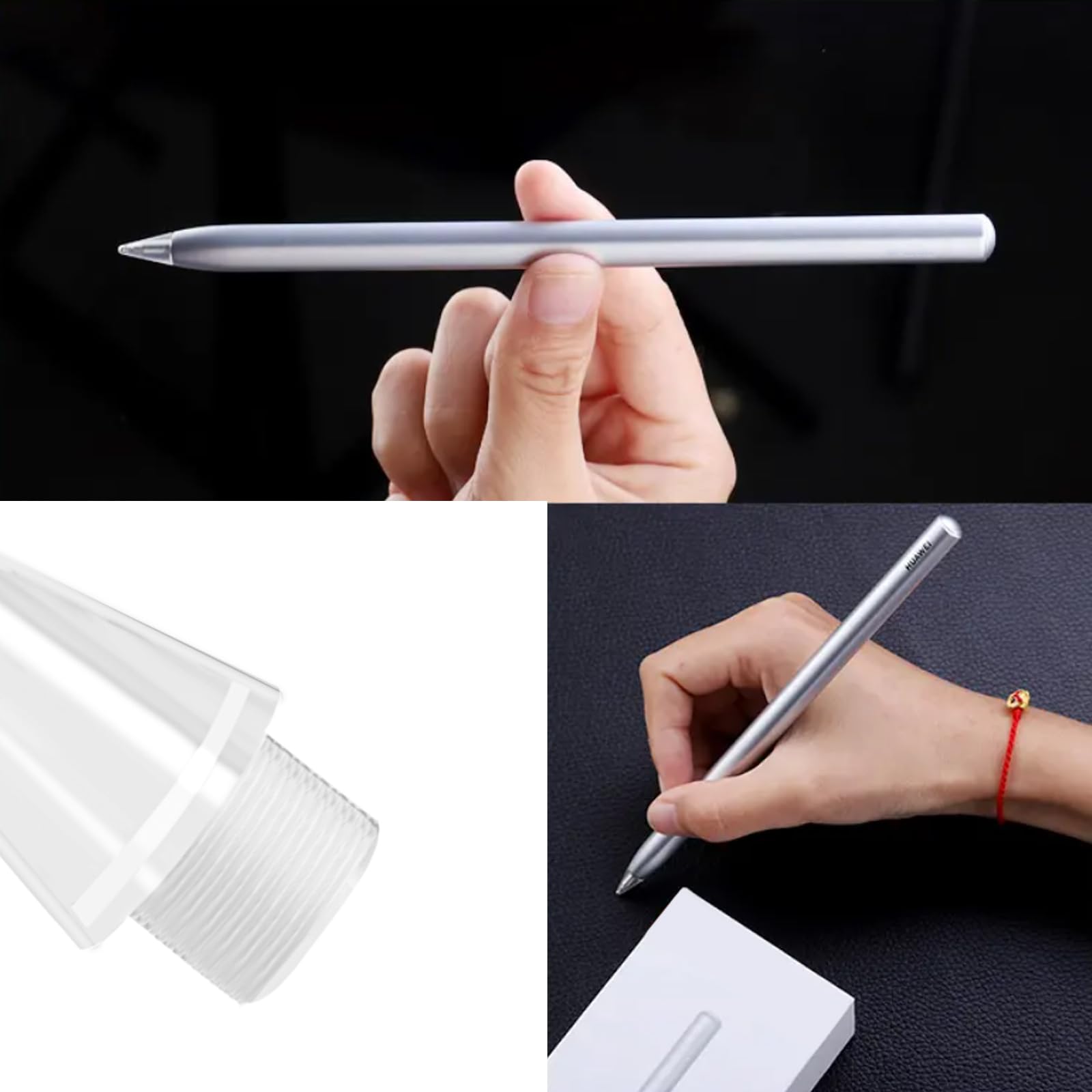 ECSiNG 2 szt. końcówki rysika, część zamienna o wysokiej czułości, przezroczyste stalówki rysikowe, kompatybilne z Huawei M-Pencil (2. generacji)