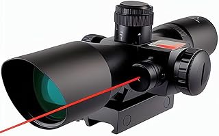 2.5x-10x40 Riflescope with Mil-Dot Reticle & Illuminated Reticle Green Laser for Hunting - CTOPTIC