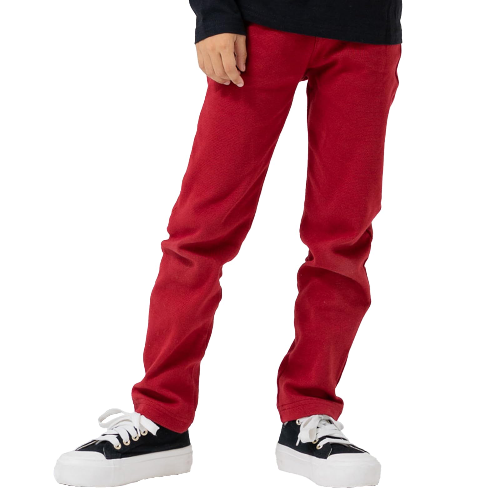 [chil2] キッズ ストレッチ パンツ 子供服 無地 男の子 女の子 ユニ ベビー服 長ズボン スリムパンツ カラーパンツ ポケット