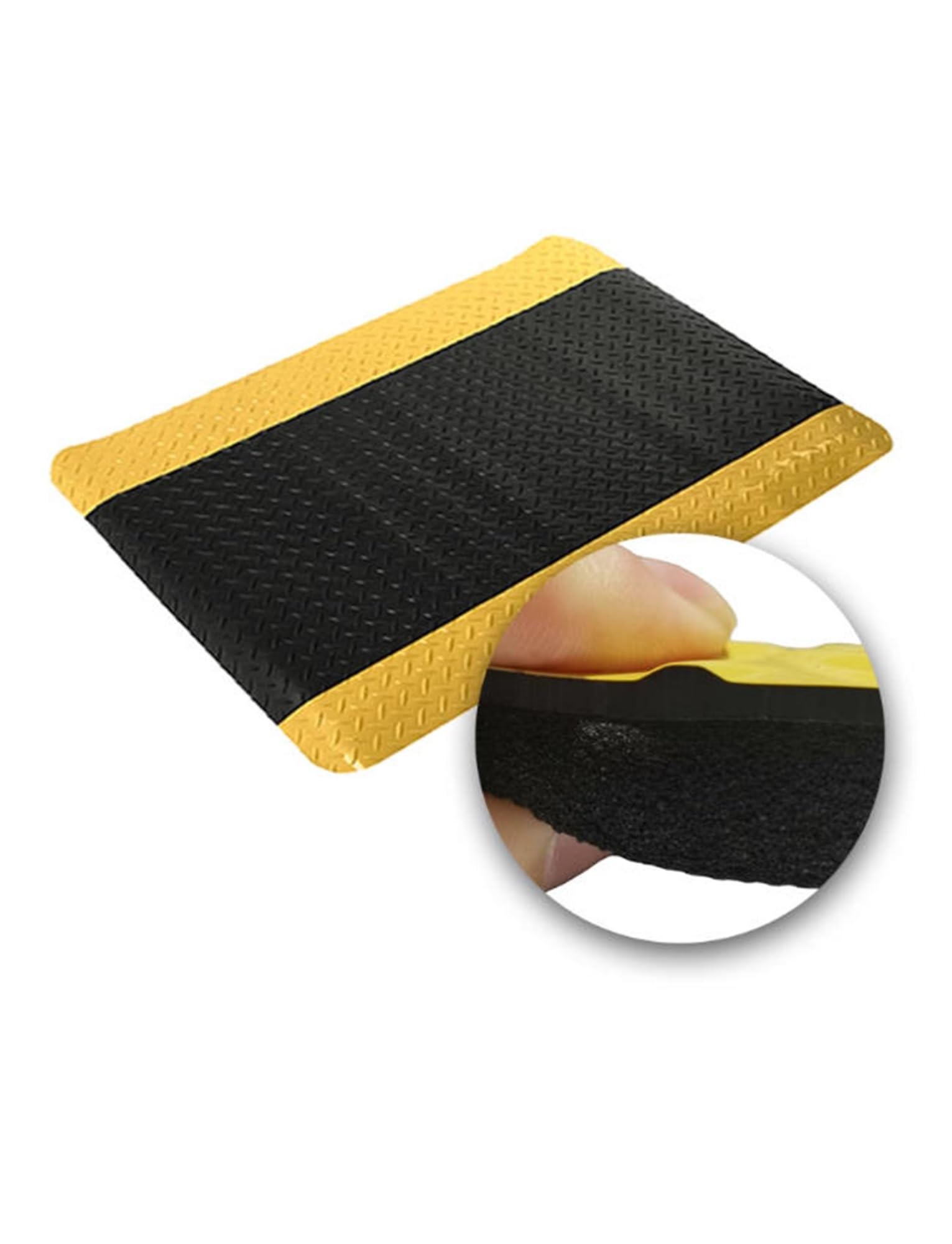 GTHTUHFD Ergonomic Anti-Fatigue Mat, 0.98" Thick Soft Sponge, Industrial Slip-Resistant Safety Mat, Slope Design For Comfort,50X120CM