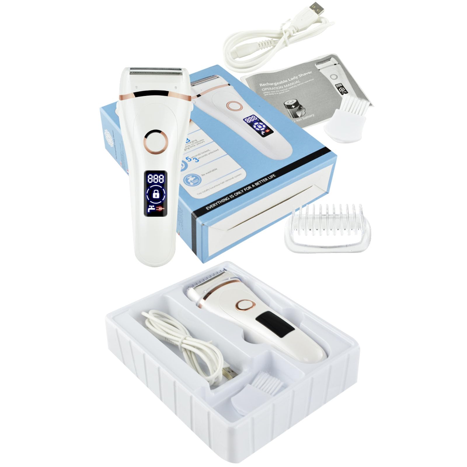 Professionale Donne Epilatore Elettrico Depilazione Indolore Viso Rasoio Pubico Capelli Trimmer Uso Domestico Macchina