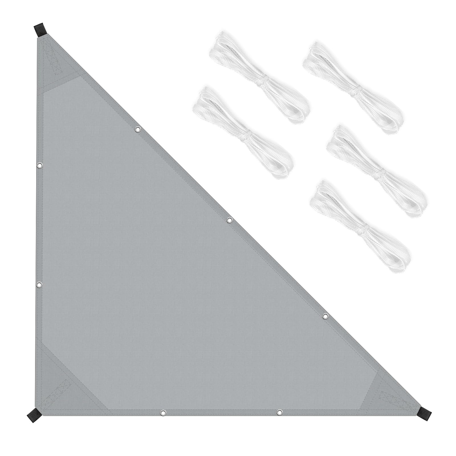 Voile d'ombrage imperméable triangle 2x2x3m gris anti-UV pour terrasse et jardin