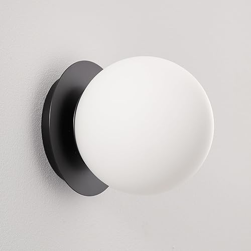 Miniatura 10 de Aplique de Pared Moderno de Latón con Forma de Globo: Lámpara de Pared Montada en Interiores Moderna de Mediados de Siglo Dorada de 6" - Pequeños