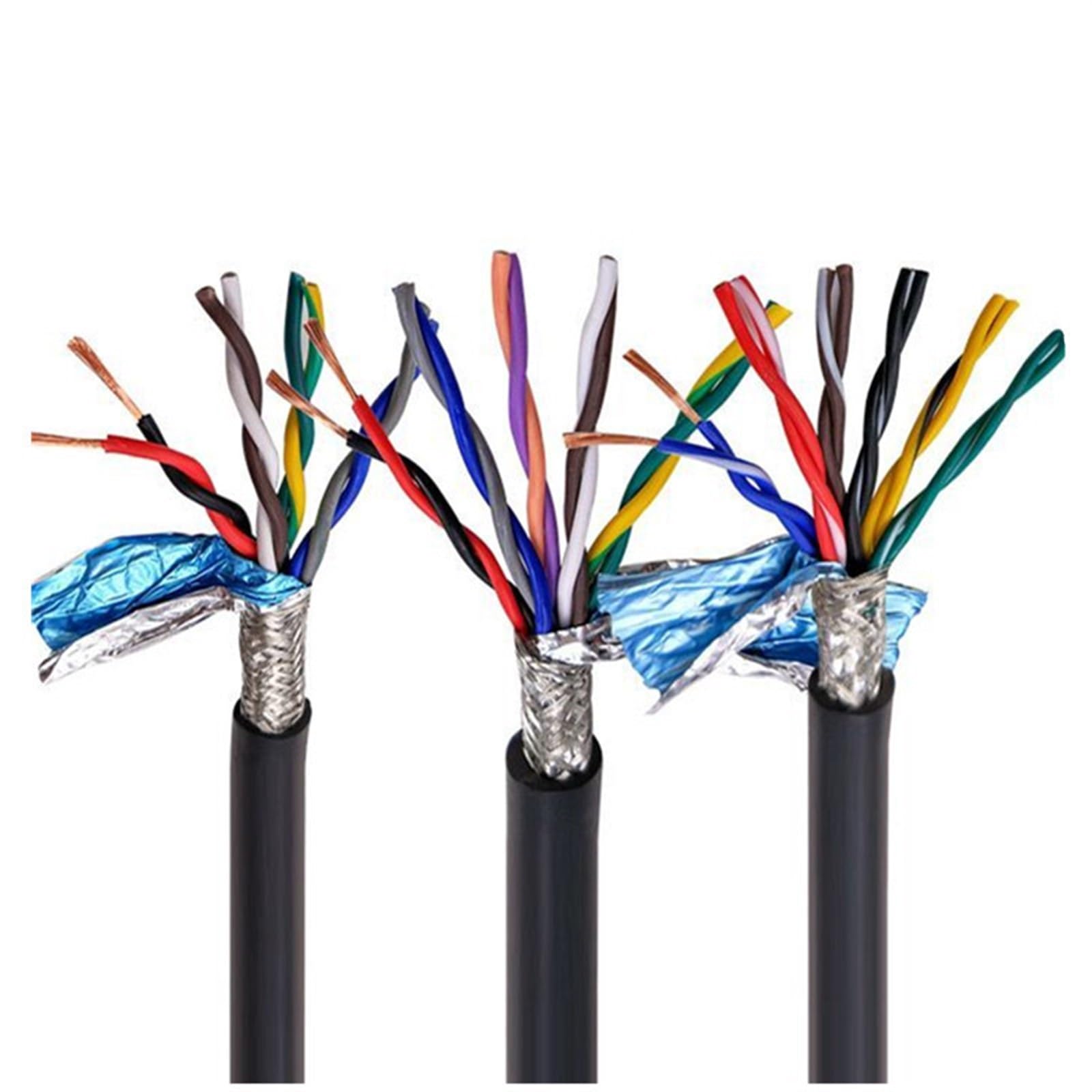 cavo schermato, Cavo di rame schermato a doppino intrecciato for il controllo del segnale canalina da 2 metri(20awg 0.5mm2 Black,8cores)