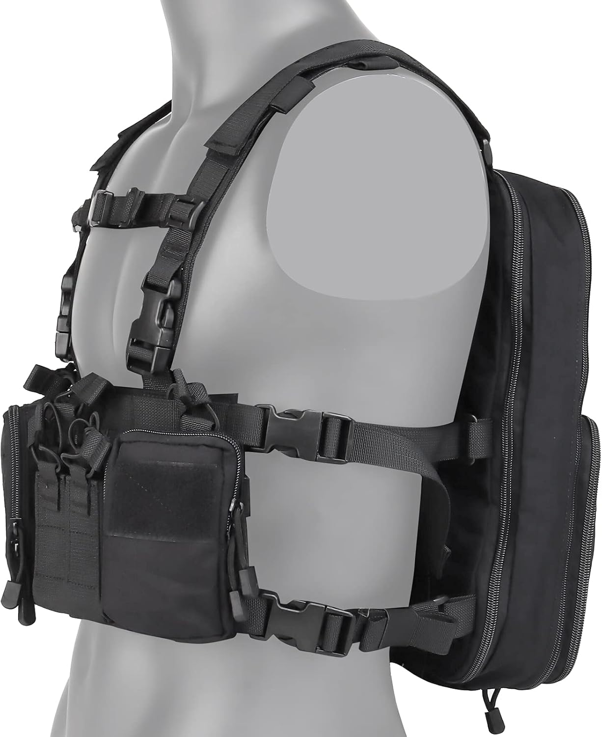 DETECH Tactical Vest Airsoft Ammo Chest Rig with Pockets