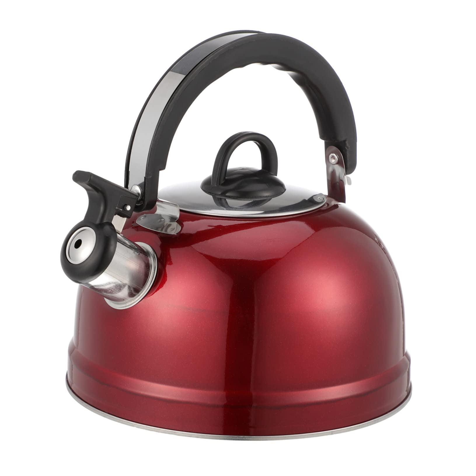 HOLIDYOYO 1pc Chirping Kettle Stovetop Loud Whistling Kettle Induction Kettle Heater Hot Water Kettle Tea Maker Kettle Classic Tea Kettle Water Heating Kettle Tea Boiler Red Stainless Steel