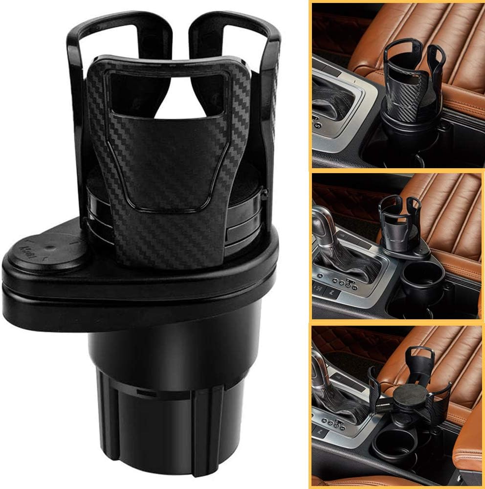 2 in 1 Multifunctional Car Cup Holder Dual Cup Mount Extender Adjustable Size Beverage HoldCarer Organizer with 360°Rotating Adjustable Base Hold Can hold up to 17oz-20oz bottled beverage Storage Rack : Automotive