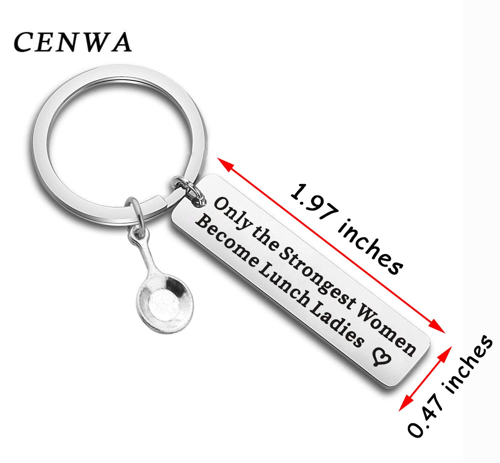 CENWA Lunch Lady Keychain Appreciation Gift Cafeteria Worker Gift Only The Strongest Women Become For Lunch Lady