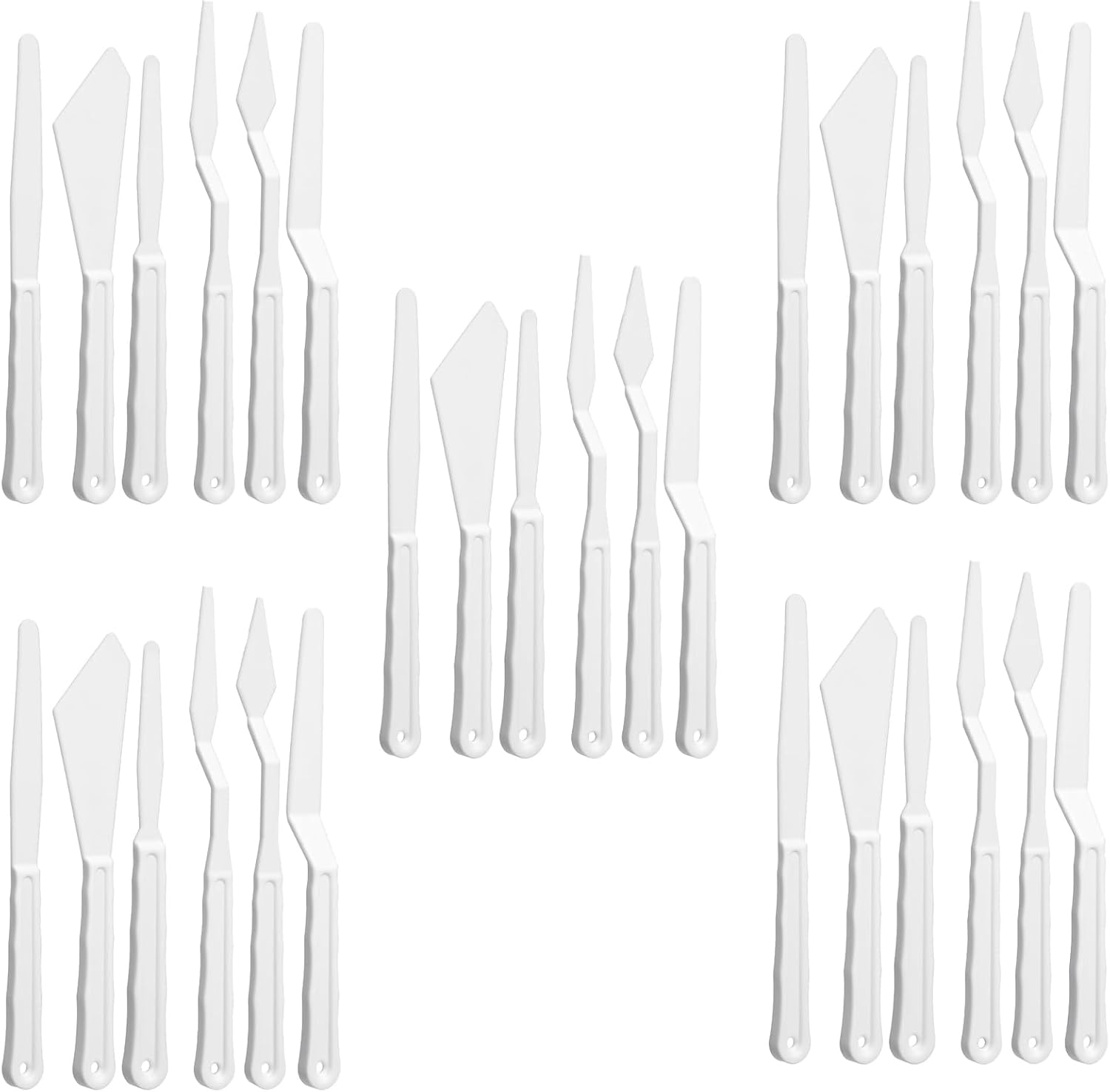 30-Piece Palette Knives, Flexible Art Tool, Stenciling Knife for Layered Colors, Carving and Painting Art Tools, Suitable for Carving, Oil Painting, and Watercolor Painting, White