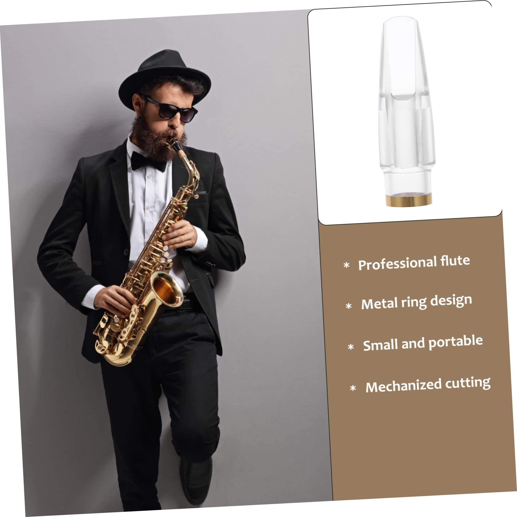 HEMOTON 3 Pz per sassofono fornitura di strumenti musicali strumento musicale p principiante bianca testa di sassofono boccaglio resistente piccolo Testa tubolare AbS
