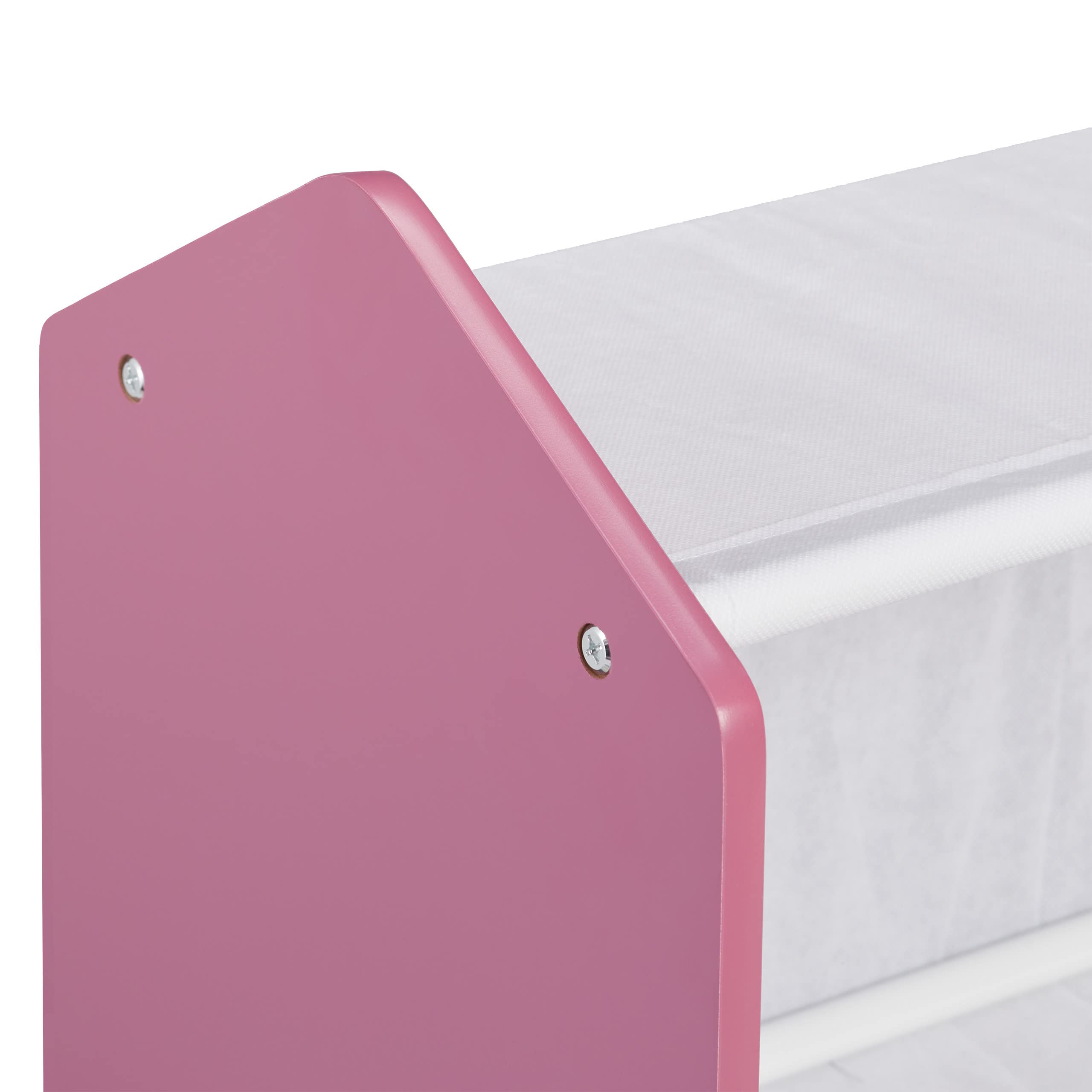 Relaxdays Estantería Infantil con 6 Cajas, 66x63x30 cm, Organizador Juguetes Superheroína, Mueble Juguetero, Multicolor