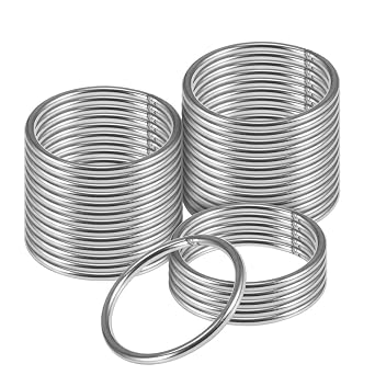 Picowe 30PCS Smooth Welding 304 Stainless Steel O-Ring, 1.5 inch Welded Rings Metal O Ring for Macrame, Camping Belt, Dog Leashes, DIY Crafts, Luggage Accessories 3mm40mm ID