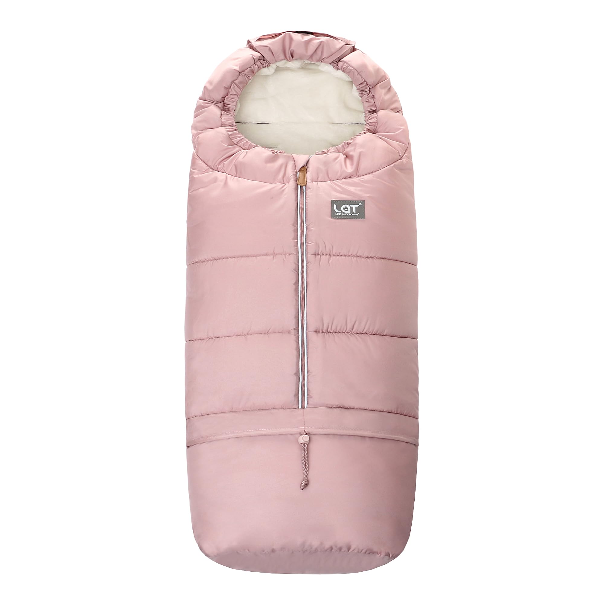 LAT Universal Footmuff for Pushchair,Extended and Removable,Winter Cosy Toes Fit Baby Bunting Liner for Stroller,Buggy,Pushchair & Pram Footmuffs,Water & Wind Proof to Protect Infant(Basic,Pink) - Image 3