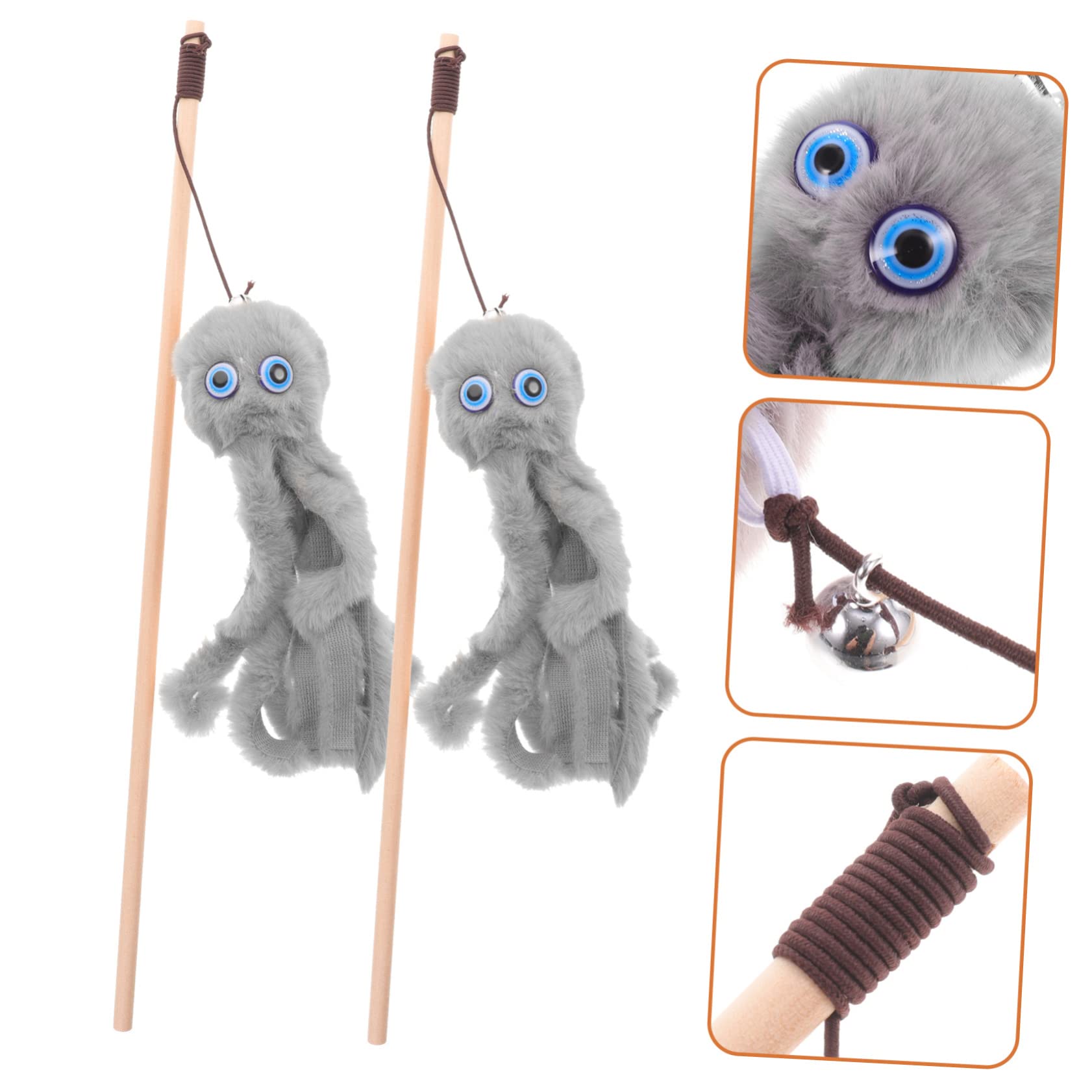 Happyyami 10pezzi Giocattolo Interattivo per Gatti Canne da Pesca per Gioco Cani per Gatti Indoor Materiali Resistenti e Leggeri Ottimo per Intrattenere Felini
