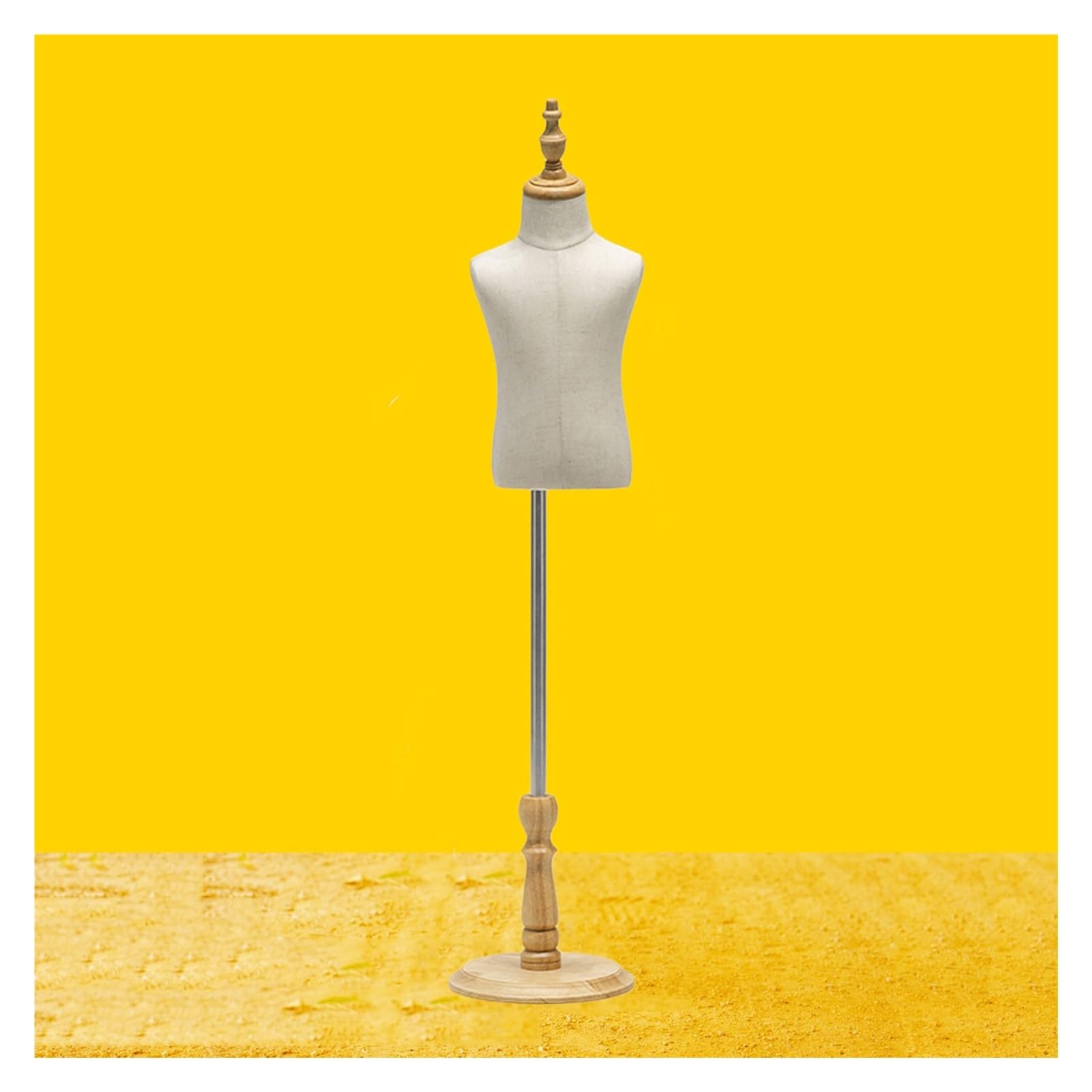 Générique Mannequin pour Tout-Petit, Mannequin de Couture féminin pour Enfant, Buste Ajustable avec Base en Bois, Mannequin Unisexe pour vêtements, Foulards et Bijoux en vitrine (A 1