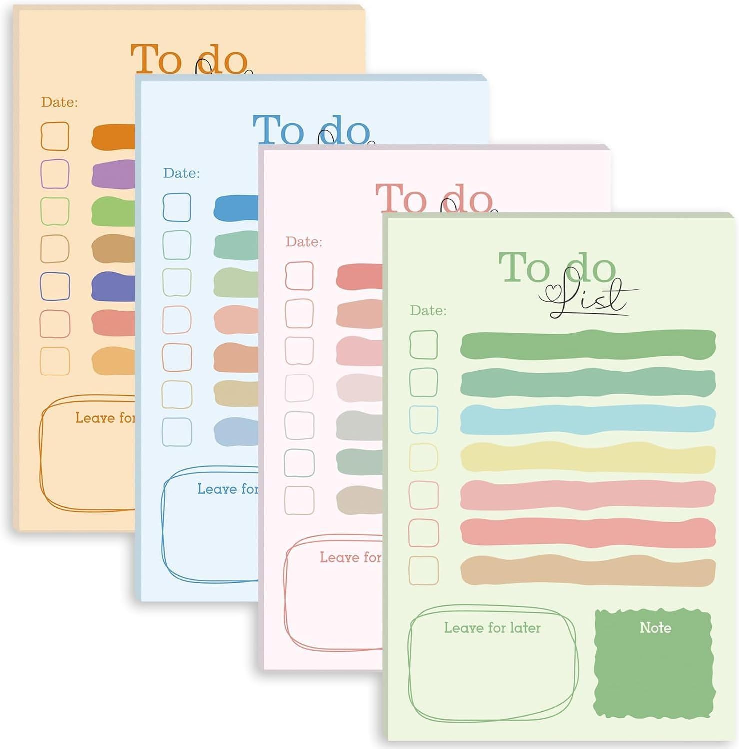 Sticky Notes, 4 Packs, 4x6 in,200 Sheets to Do List Sticky Notepad