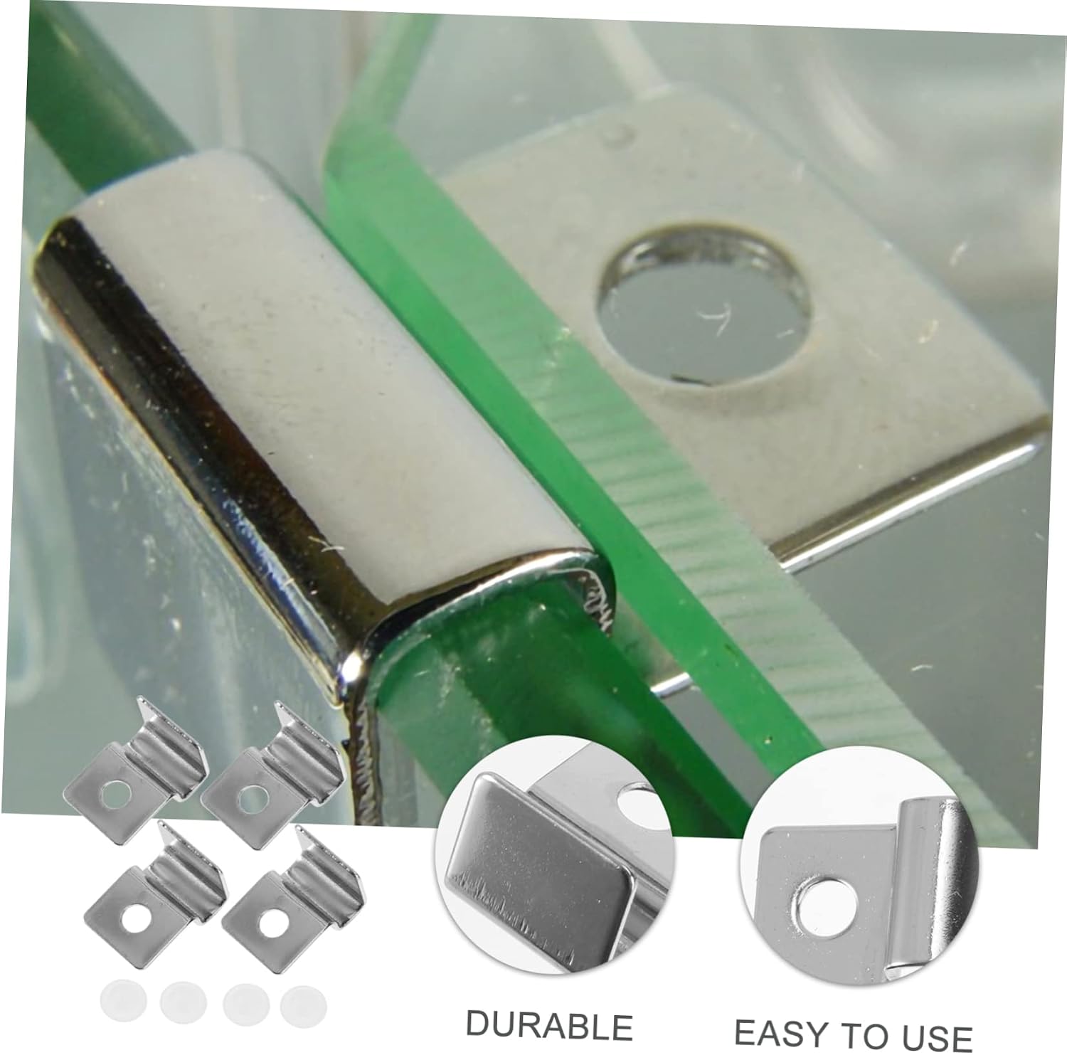 BESPORTBLE 8pcs Aquarium Glass Cover Brackets Fish Tank Support Clips Secure Lid Holders for Preventing Fish Escape Easy Install for Glass