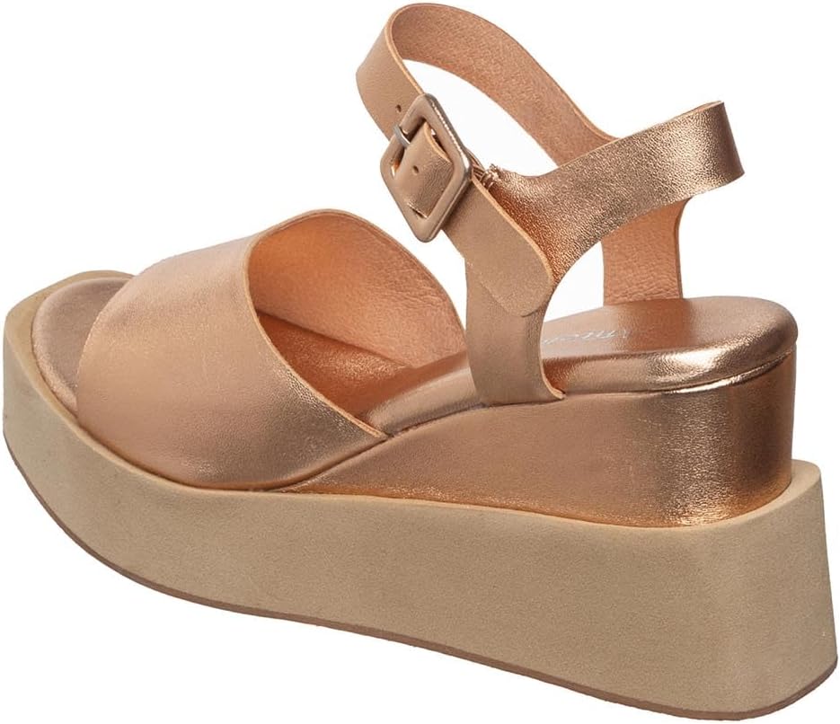 Antelope Wedge Platform Sandals Open Toe Buckle Ankle Strap Wedge Dressy Platform June Leather Sandals for Women