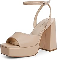 Modatope Women's Chunky Platform Heels: 4.72" Open Toe Ankle Strap Sandals for Party, Wedding & Daily Wear