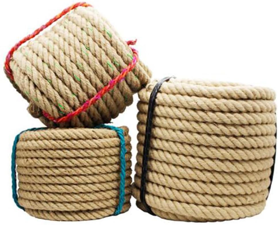 Jute Twine,Hemp Rope,Coarse Hemp Rope Handmade Jute Rope Vintage Decorative Thick and Thin Chandeliers Photo Hemp Rope Packing Bundle Rope 10mm 50m(Size:10MM 50M)
