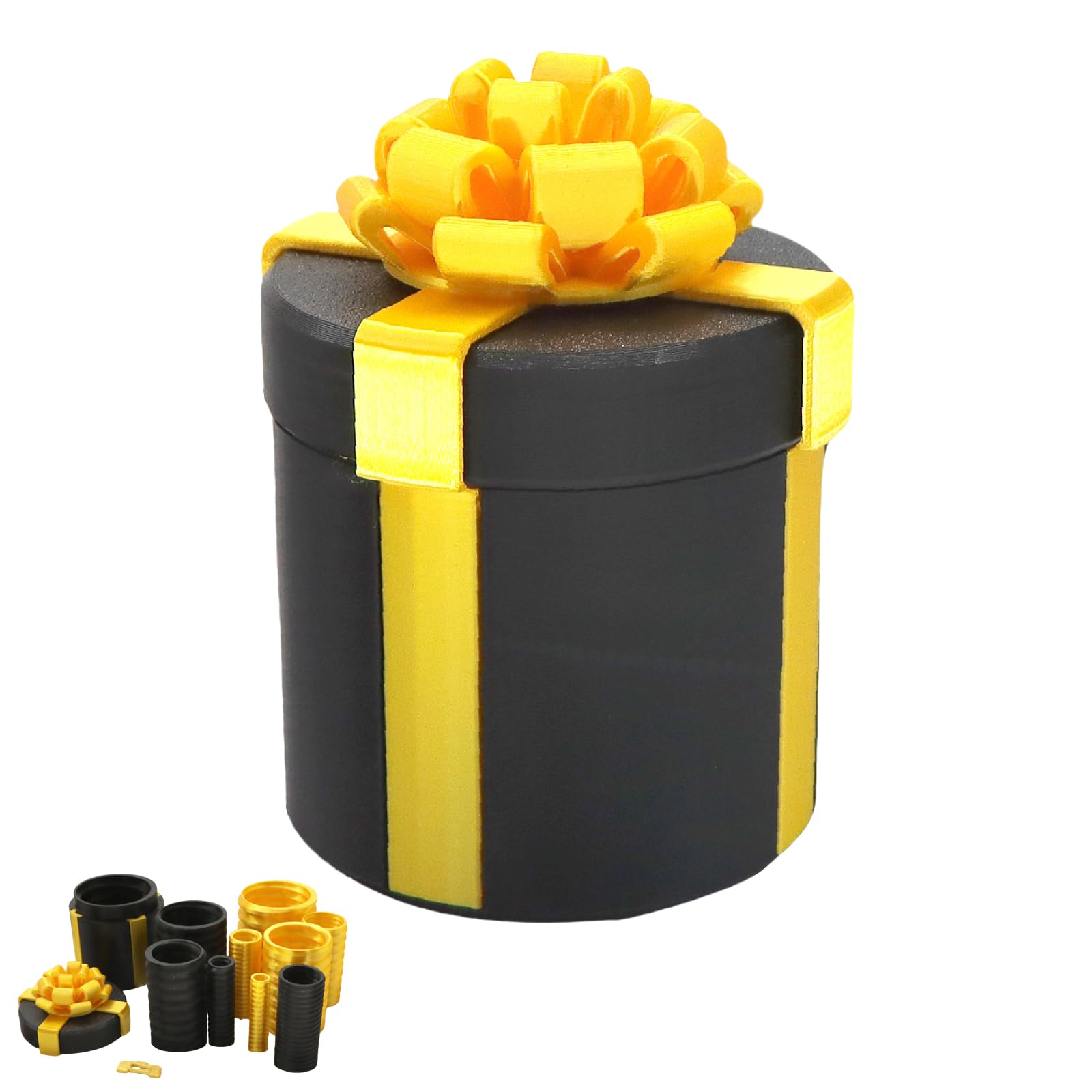 Mtbricey Annoying Nested Screw Prank Gift Box 10 Layer for Cash，Black Gold