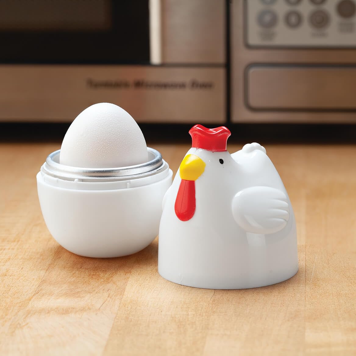 Rooster Microwave Egg Boiler - Quick and Easy High-Protein Breakfast | Cooks Soft, Medium, or Hard Boiled Eggs | Perfect for Singles | 3
