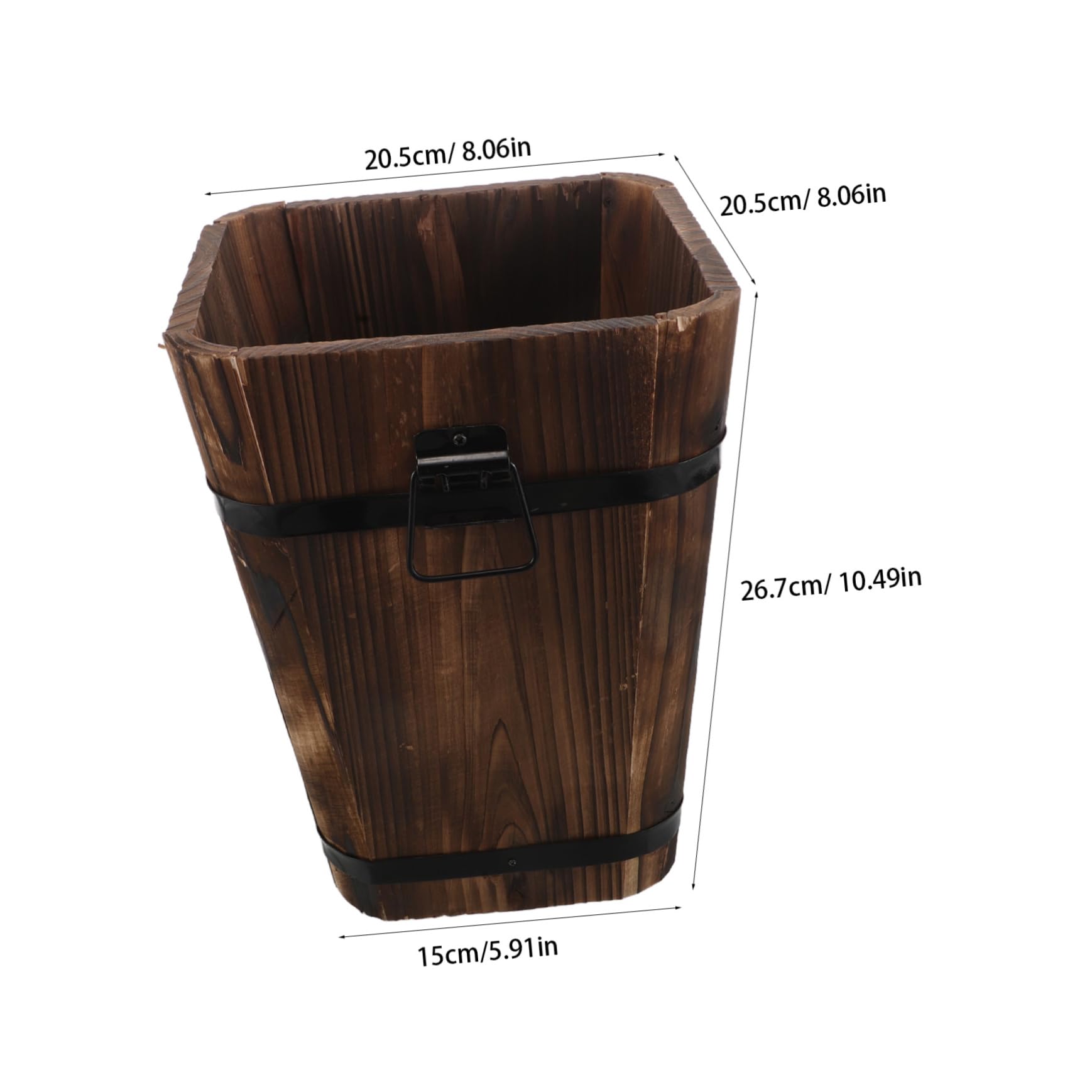 RORPOIR Rustic Wooden Umbrella Storage Rack Freestanding Carbonized Umbrella Holder with Drainage for Entryway Hallway Patio Plant Pots Container and Cane Sticks Holder