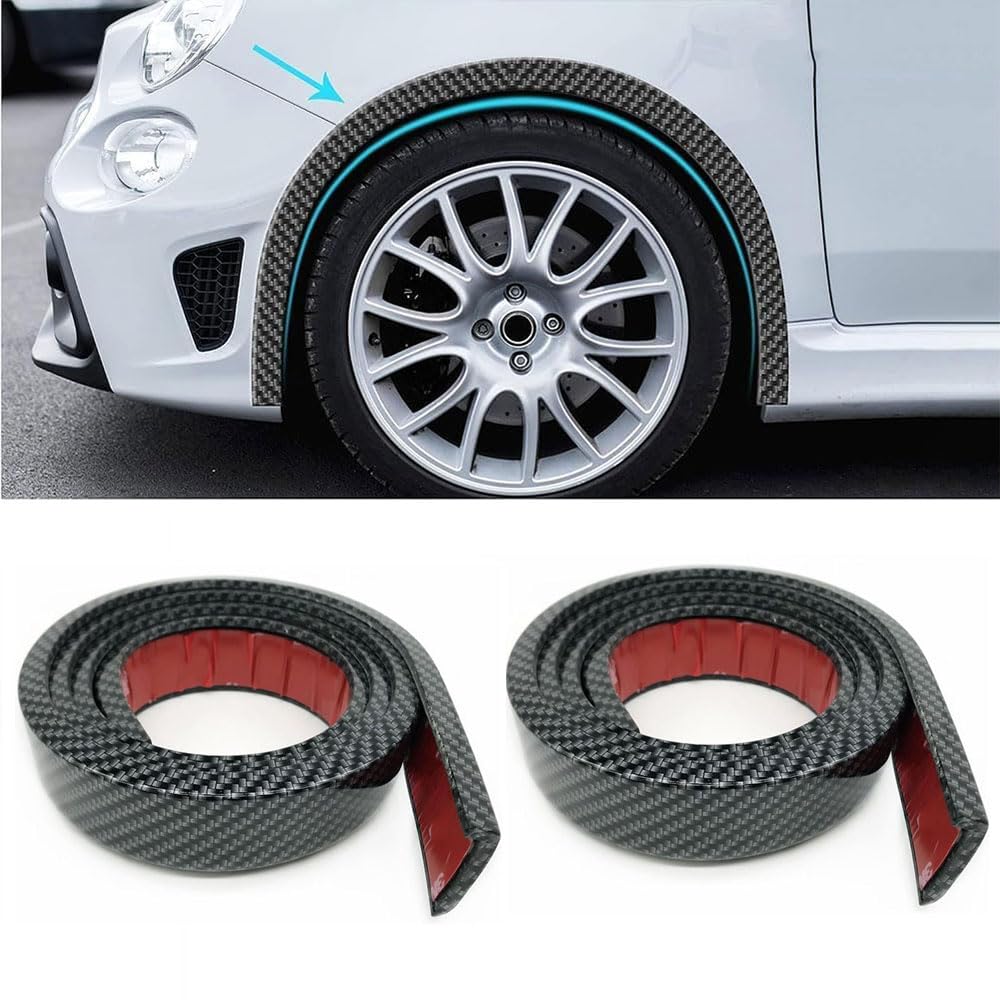 2 sztuki ochrona przed kołem do brwi do Mitsubishi Colt Z30 / Colt ClearTec, naklejka na nadkole, osłona brwi, 4,5 cm wzór z włókna węglowego