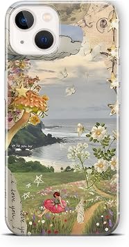 iPhone 13 Mini ile Uyumlu R ya Bah esi Desenli  effaf Telefon K l f