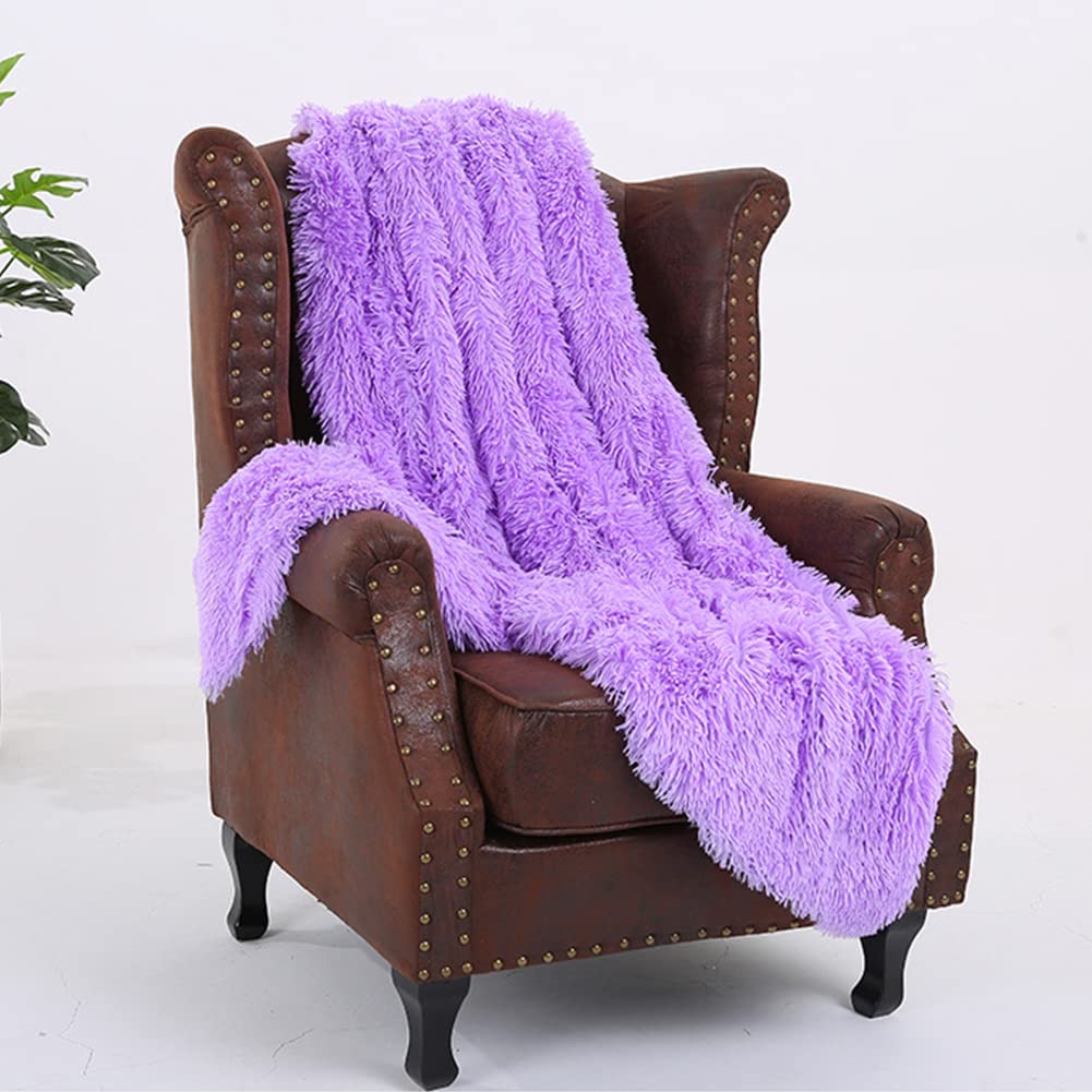 Manta de Pelo Largo Mullida Cálida para Sofa y Cama,Manta Polar de Doble Cara Suave y Comoda,Manta para Decoración de Sofá Microfibra Manta de Felpa Reversible Acogedora y Esponjosa Estilo L 130x160cm