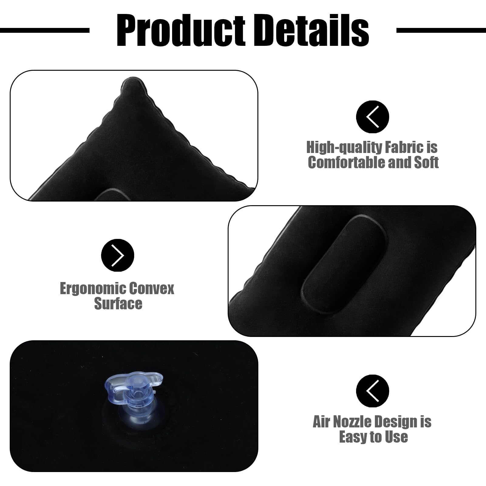 Hemlosk Almohada Playa Camping Hinchable2X Cojín Inflable para Camping, Almohadas de Camping Hinchables Almohada de Viaje Ultraligera Almohada de Playa, Viajar Acampar al Aire Libre Pescar, 34x22 cm
