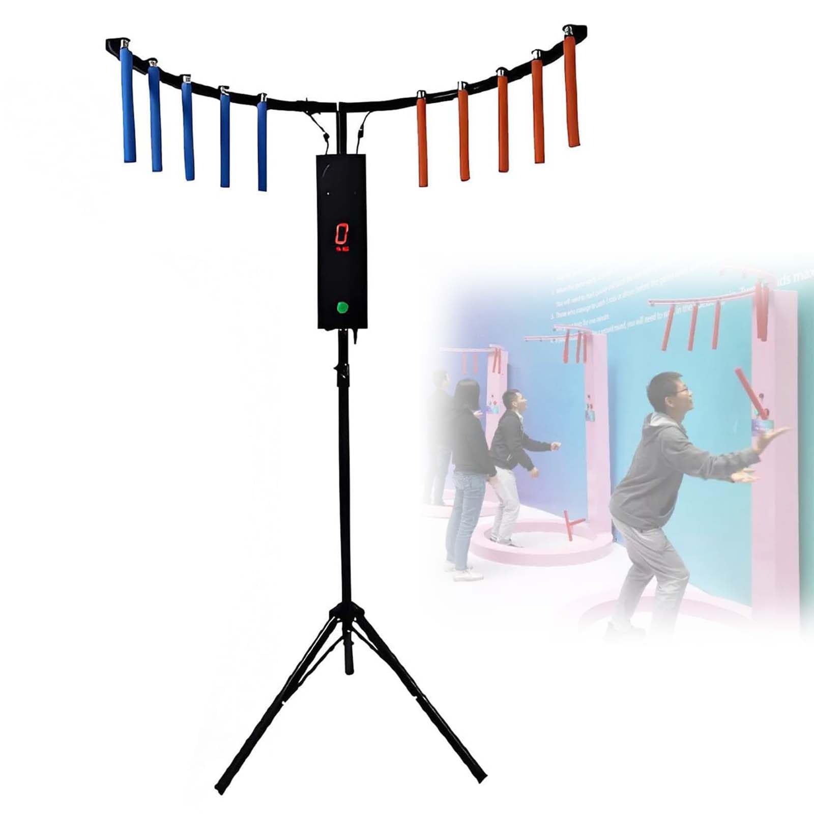 DPLWJPP Portable Reaction Speed Training Arcade Game Drop Stick Challenge Game Machine Arcade Game Catch Stick for Party Rentals Carnivals Enhance Hand Eye Black