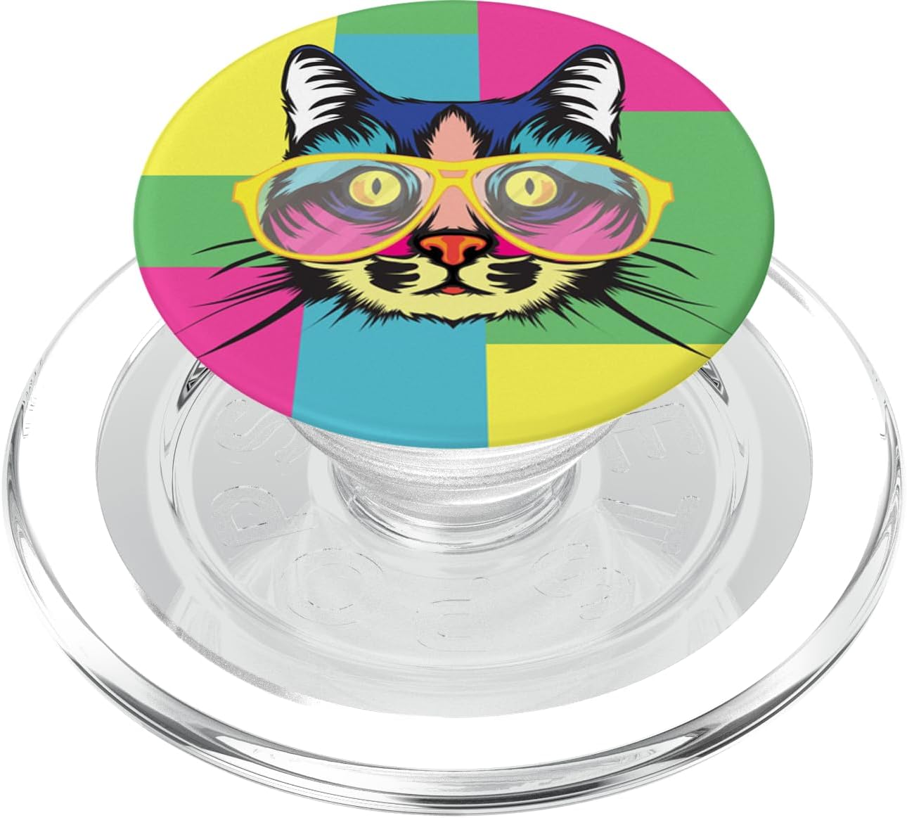 Cool Cat Pop Art Phone Grip Hipster Cat PopSockets MagSafe PopGrip for iPhone