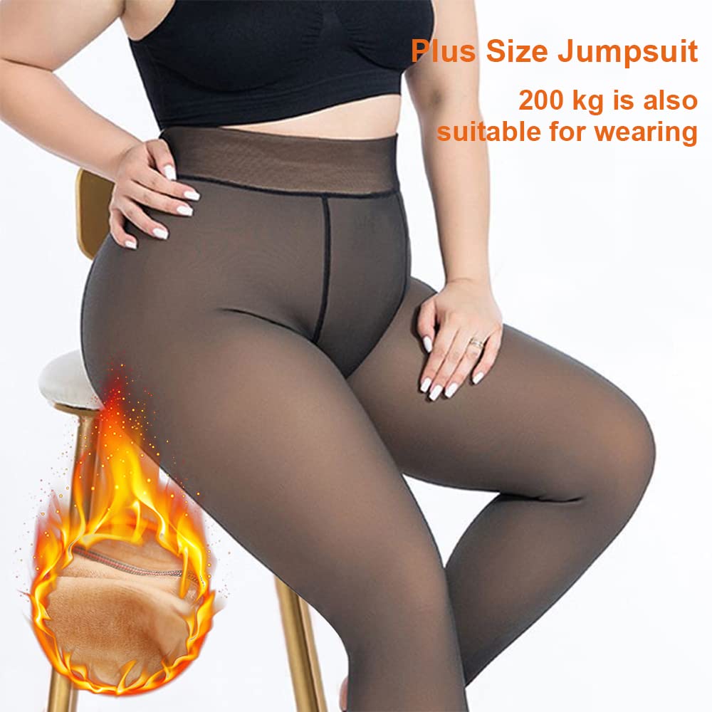 Collant Chaud Femme Hiver Polaire Grande Taille, Collant Polaire