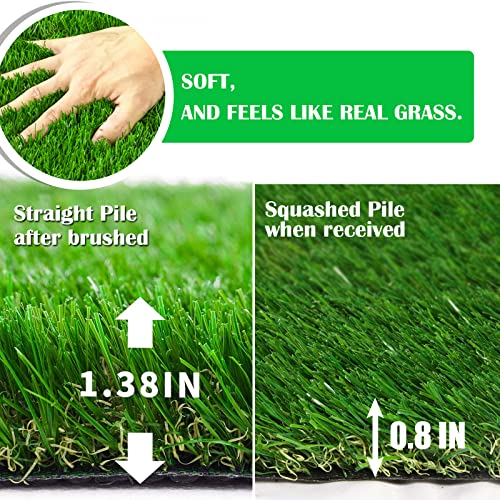 ZGR Artificial Garden Grass 28" x 40" Premium Lawn Turf, Realistic Fake Grass, Synthetic Turf, Thick Pet Turf, Fake Faux Grass Rug with Drainage Holes Indoor/Outdoor Landscape Customized Available - Image 3
