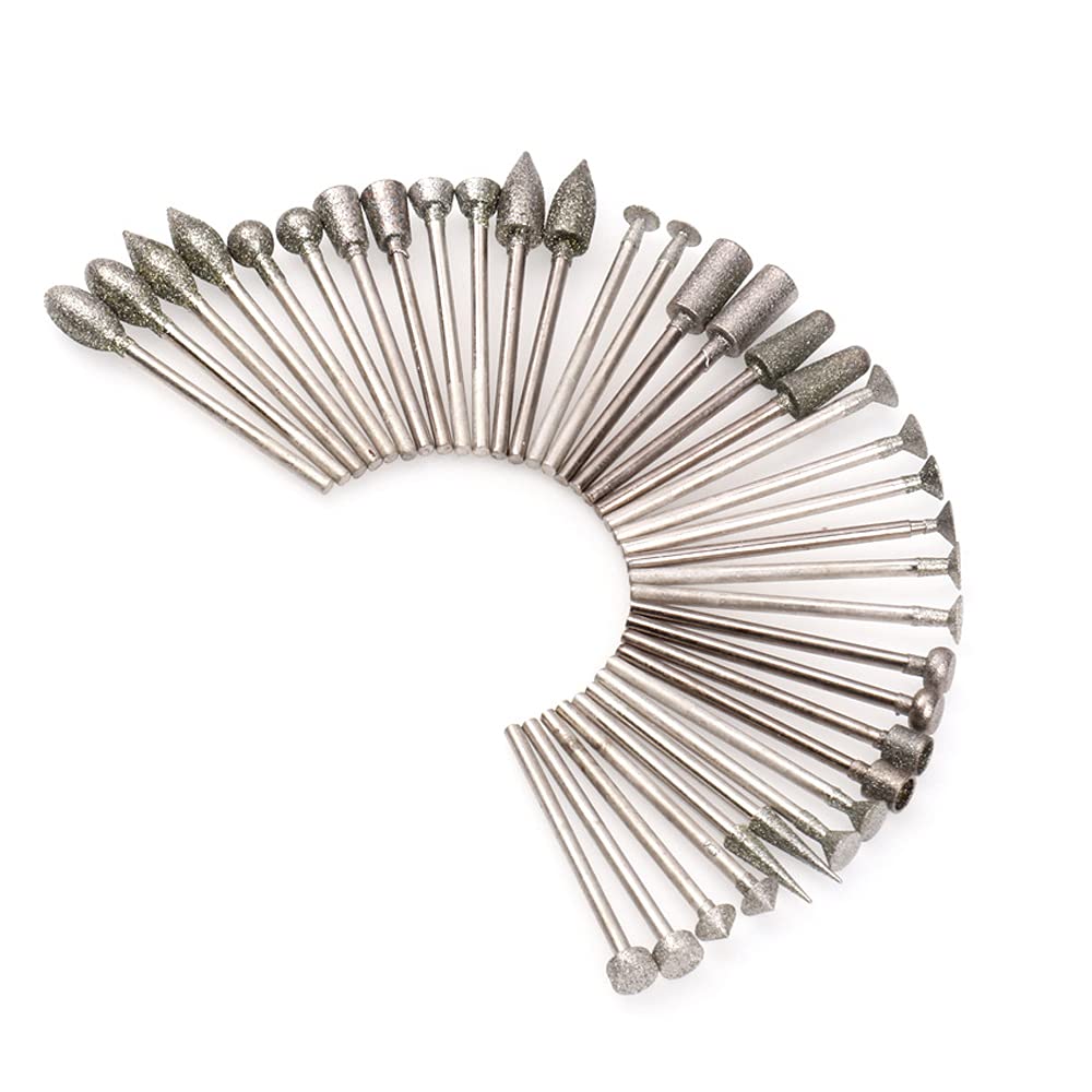 36 Pcs 3/32" Shank Various Shape Diamond Burr Stone Carving Set — Amazon image 4