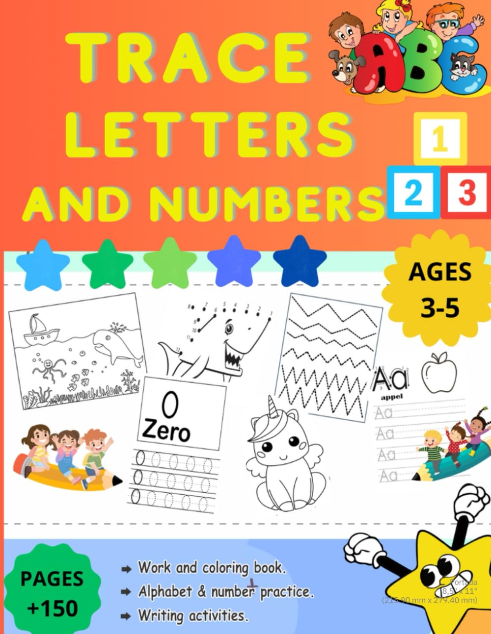 Trace Letters and Numbers: Tracing workbook for kids ages 3-5. Alphabet and number practice writing book. Zig zag tracing lines, dot to dot and more.
