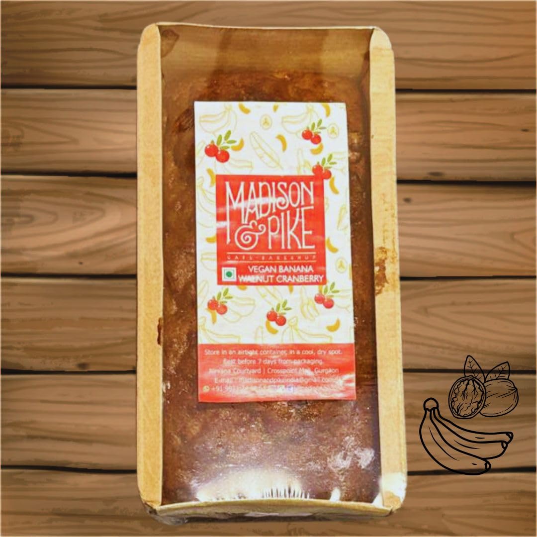 Vegan Banana Walnut Cranberry Tea Cake 250 gm| Perfect Tea & Coffee Partner | Great for gifting
