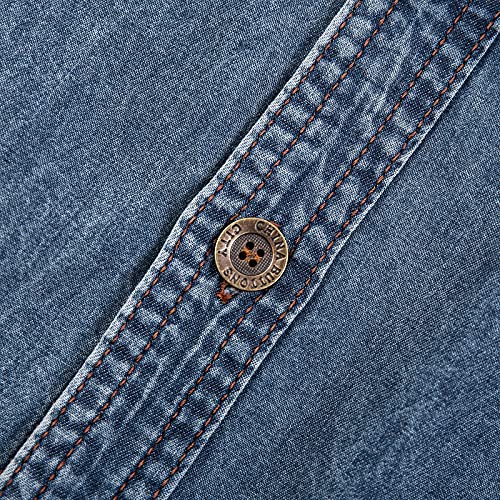 Denim overhemd voor heren Mode Retro gewassen Eenvoudig Dagelijks Veelzijdige trend Comfortabele overhemd-top met korte mouwen - Afbeelding 6