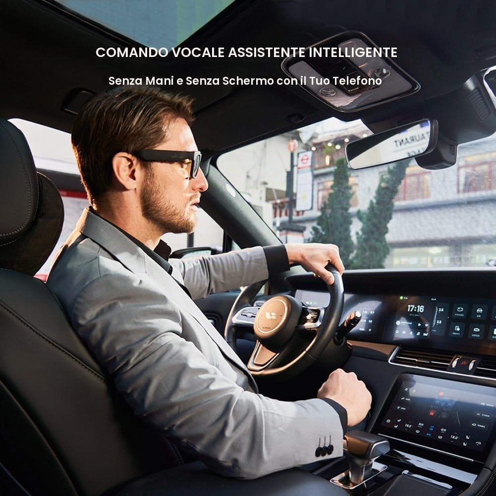 OhO Smart Glasses, occhiali da sole con fotocamera da Bluetooth, con altoparlante aperto, cuffie auricolari, per sport interni ed esterni, protezione UV polarizzata, per uomini e donne,