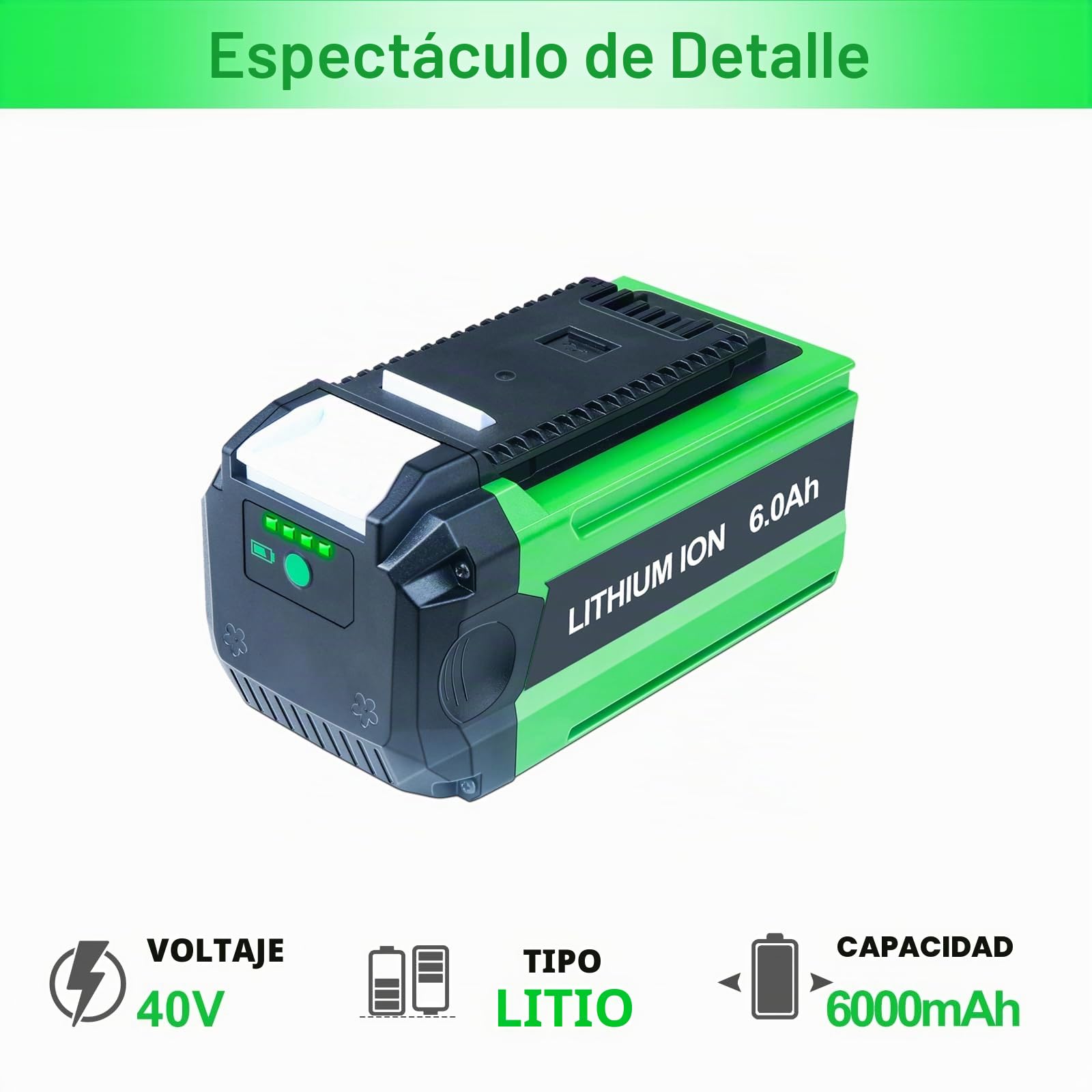 6000mAh Ricambio per Greenworks 40V Batería Totalmente Compatible con Accesorios Greenworks G-MAX 40V para motosierras