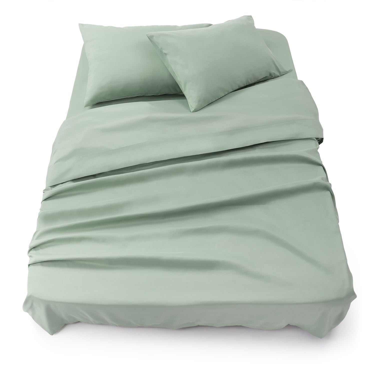 Blumtal Completo lenzuola matrimoniali 3pz - completo letto matrimoniale certificato OEKO-TEX - lenzuolo con angoli 180x200x30cm + lenzuolo 280x275cm + federa cuscino 50x80cm in microfibra - in verde