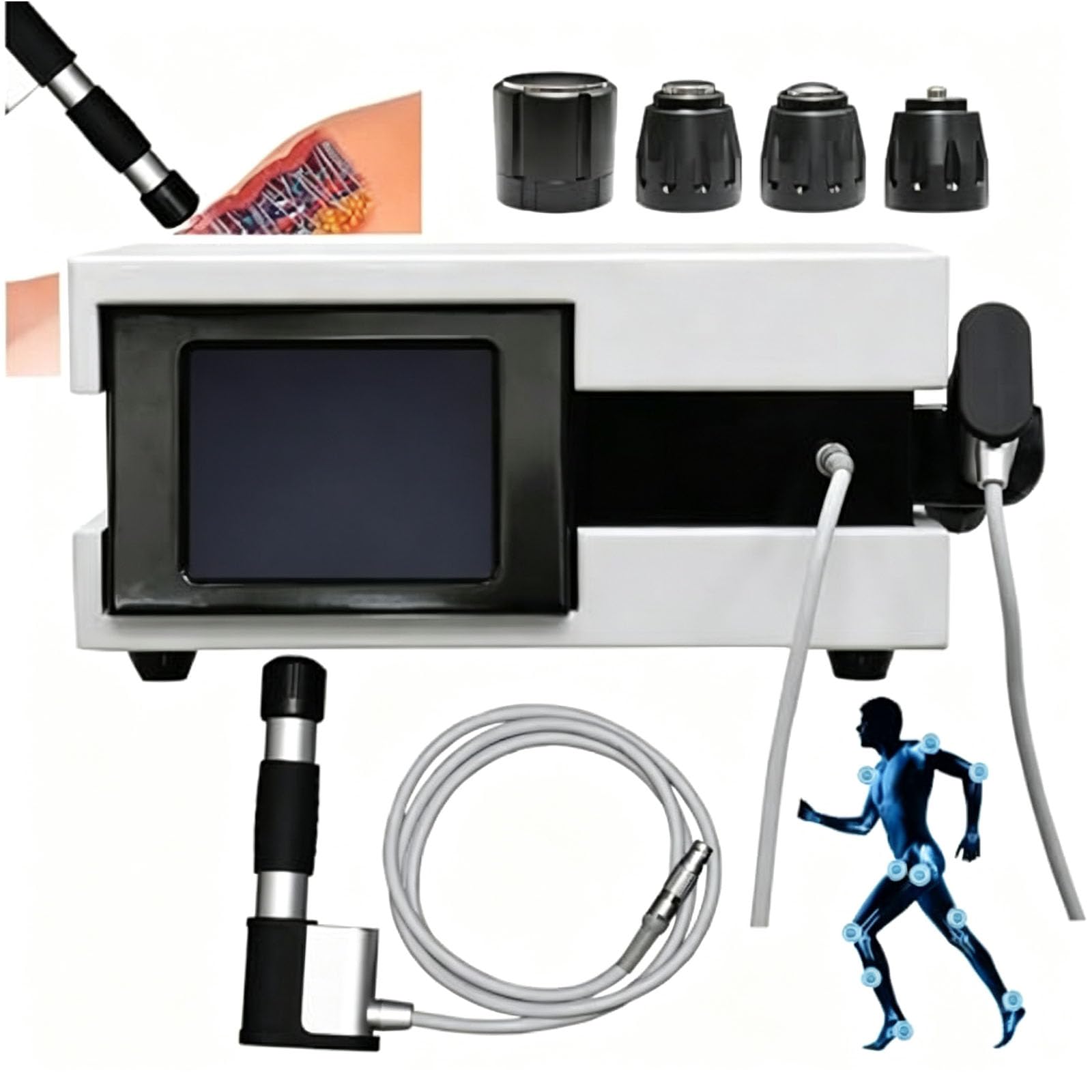Apparecchio Per Terapia Extracorporea A Onde Durto, Apparecchio Per Fisioterapia A Onde Durto Con Touch Screen E 5 Testine, Dispositivo Pneumatico A Onde Durto, Non Invasivo, Per Cliniche,