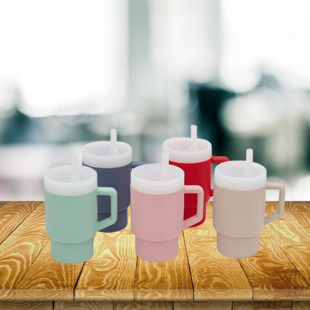 silicone cup for kids like mom and mom with straw 9oz leak proof blue with white lid kids hand friendly lightweight - Image 4