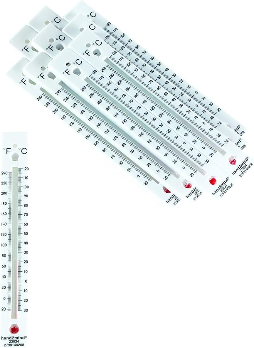 High-Range, Dual-Scale, Mercury-Free, Safety Thermometers for Indoor Science Use (Pack of 10)