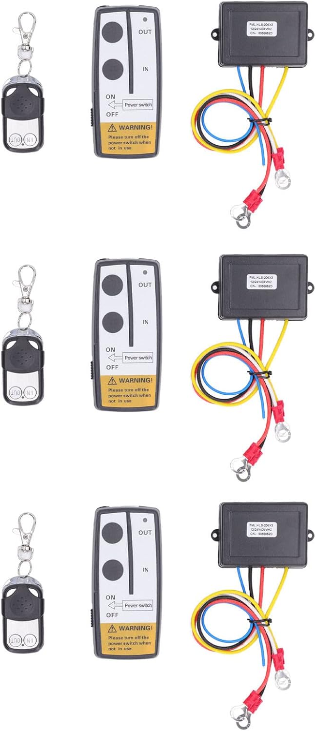 KIMISS Winch Remote Control Kit, 3 Pcs Universal Winch Remote Control Electric Winch Controller