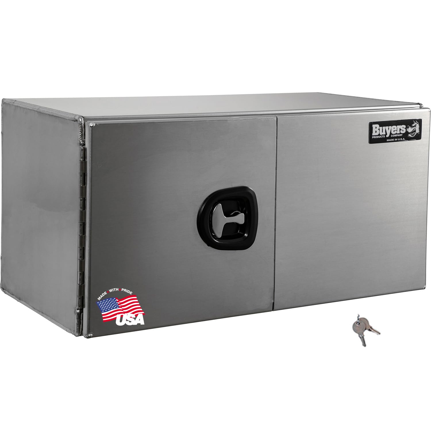 Buyers Products 1705425 Silver Pro Series Smooth Aluminum Underbody Truck Box with Barn Door, 18x24x48 Inch, Durable Vehicle Tool Box For Storage and Organization